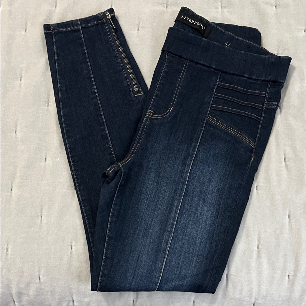 Liverpool Women's Indigo Pull On Moto Jeggings
